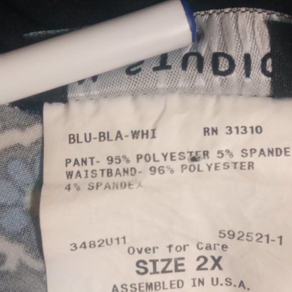 I.N. Studio Women's Size 2x Paisley Floral Boho Wide Leg Stretchy Slip on pants - Picture 7 of 7